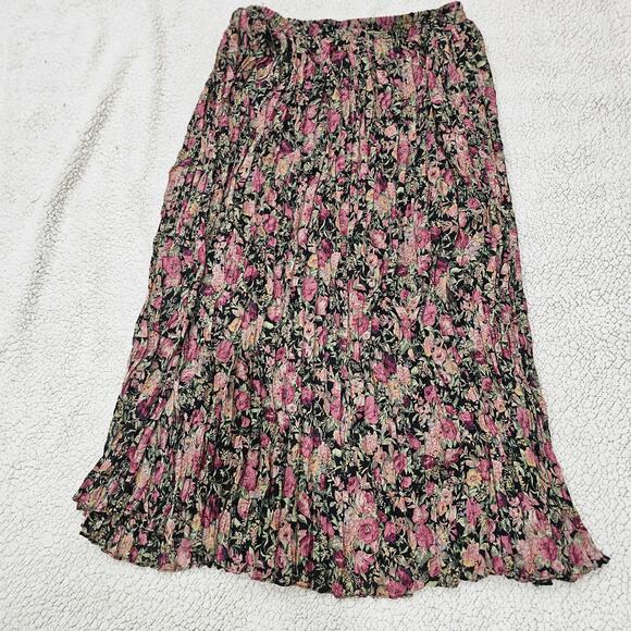 Casual Corner Y2K Pleated Maxie Skirt Floral Print Size L - Picture 1 of 5